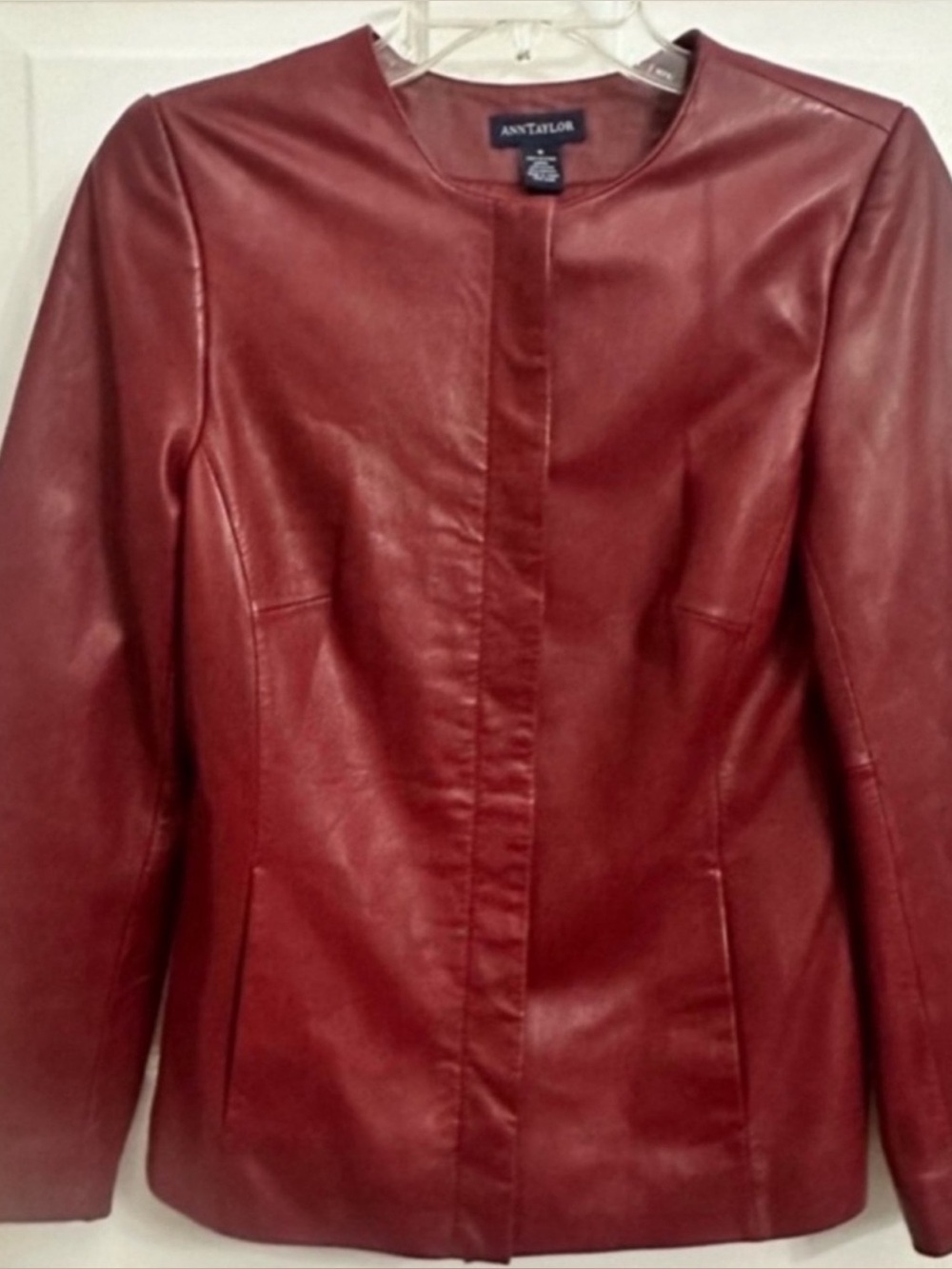 Ann Taylor Red Leather Jacket
Size small